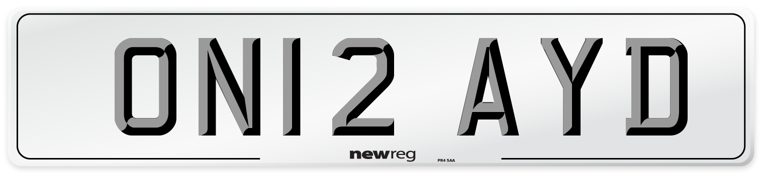ON12 AYD Number Plate from New Reg